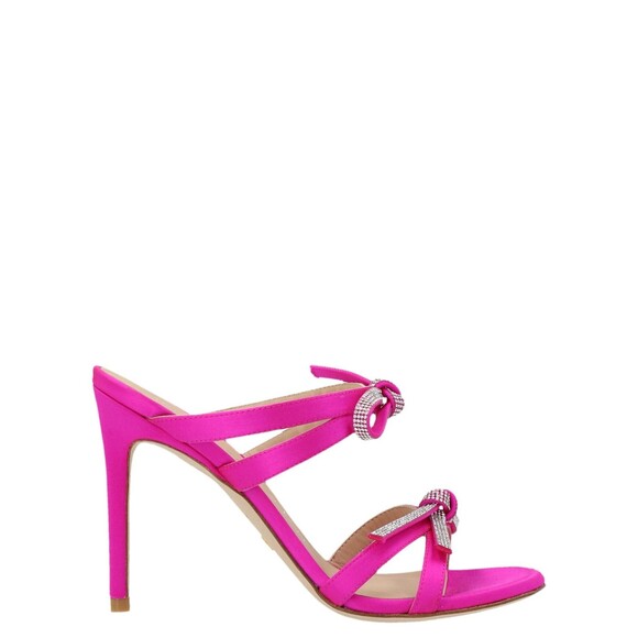 Stuart Weitzman Bow 100 Aleena Stilleto Slip on Pink Sandal...
